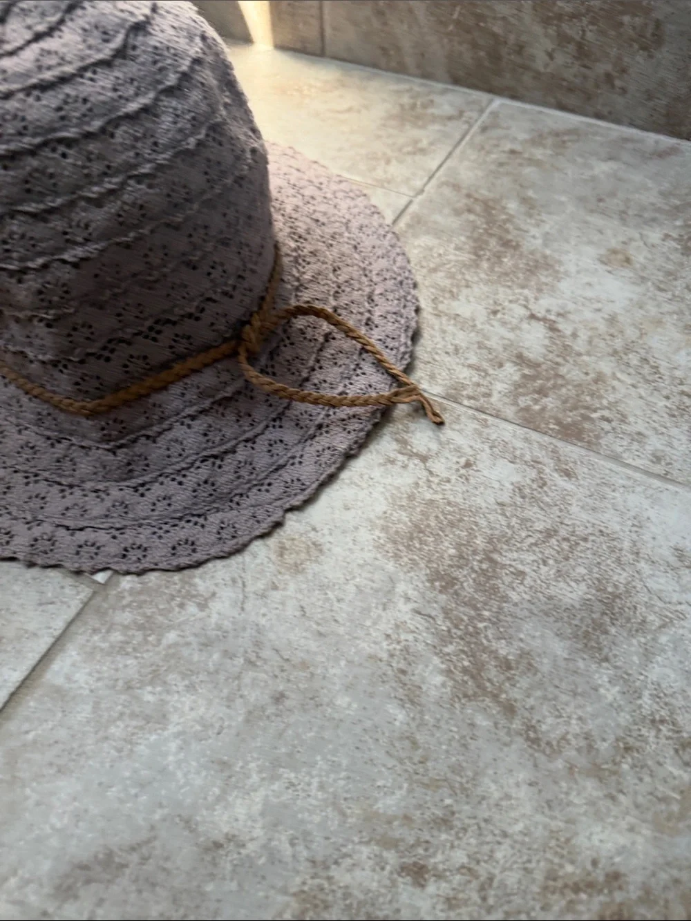 Lace Crochet Sun Hat - Taupe